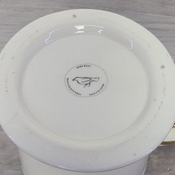 Anthropologie Monogram Initial White Mug Gold Letter D - Picture 5 of 5